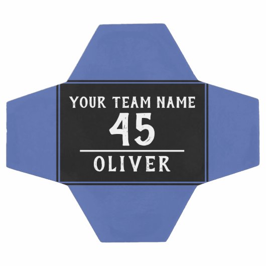 Voetbal Blau Zwart met Teamnaam Nummer (Enkel)