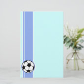 Voetbal; blauw briefpapier (Staand voorkant)