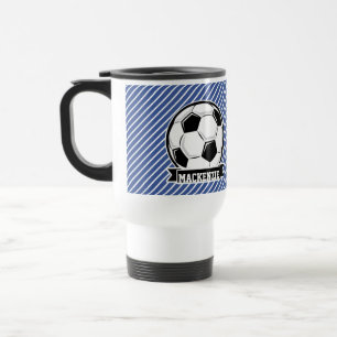 Voetbal, Blauwe & Witte Strepen, Sport Reisbeker
