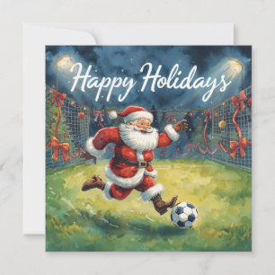 Voetbal blij   Feestdagen Kerstman Kerstmis Feestdagenkaart