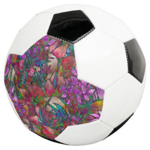 Voetbal Bloemen Abstract Glas in lood