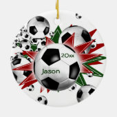 Voetbal Blowout Keramisch Ornament (Achterkant)