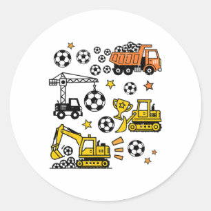 Voetbal Bouwtrucks Liefhebber Speldag Broer Ronde Sticker