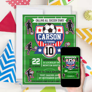 Voetbal Boys Football Field Verjaardagsfeestje Kaart