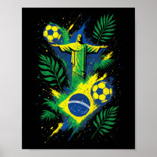 Voetbal Brazilië Voetbal Christus Rio Cultuur  Poster