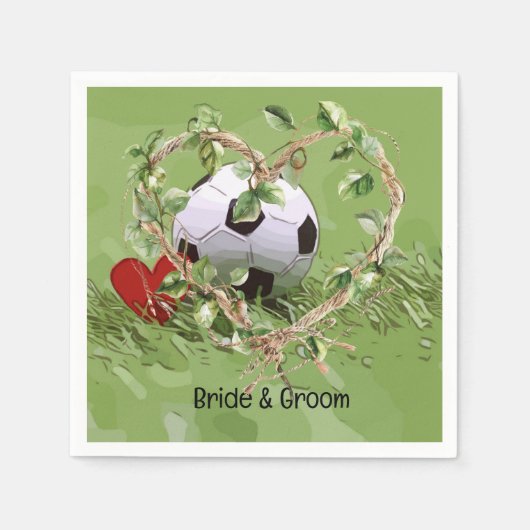 Voetbal bruiloft thema servet (Voorkant)