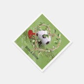 Voetbal bruiloft thema servet (Hoek)