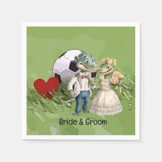 Voetbal bruiloft thema servet (Voorkant)