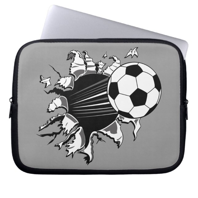 Voetbal Busting uit Laptop Sleeve (Voorkant)