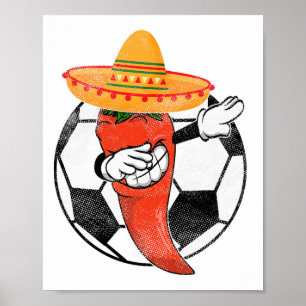 Voetbal Byll Dabbing Hot Pepper Mexicaanse Chili C Poster