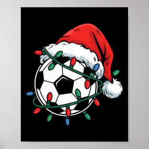 Voetbal Byll Kerstman Hoed Kerst Grappig Kerst Voe Poster