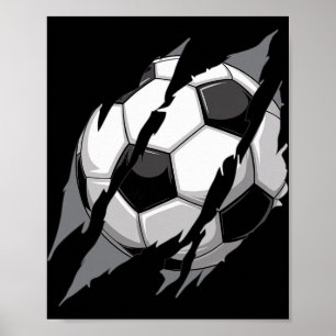 Voetbal Byll Klauw Mark Scheur Krassen Cool Wedstr Poster