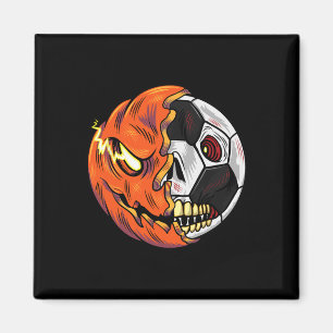 Voetbal Byll Pompoen Schedel Halloween Voetballer  Magneet