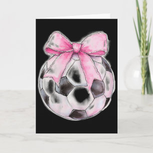 Voetbal Byll Roze Coquette Strikje Fijne Lint Meis Kaart