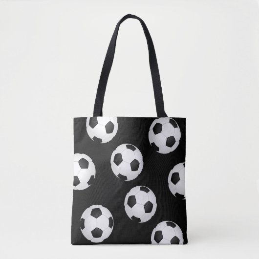 voetbal canvas tas zwart-wit ontwerp (Voorkant)