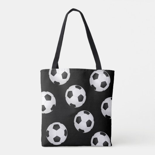 voetbal canvas tas zwart-wit ontwerp (Achterkant)
