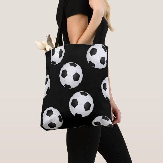 voetbal canvas tas zwart-wit ontwerp (Dichtbij)