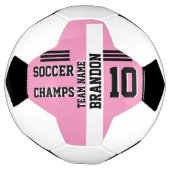 Voetbal Champs Roze Wit Gepersonaliseerde Sport Sp (Gedraaid)