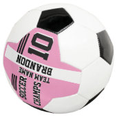 Voetbal Champs Roze Wit Gepersonaliseerde Sport Sp (Drie kwart)