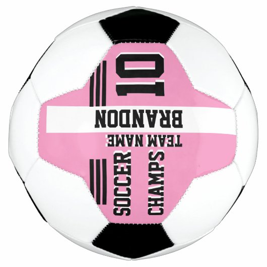 Voetbal Champs Roze Wit Gepersonaliseerde Sport Sp (Voorkant)