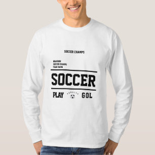 voetbal CHAMPS ZWART wit gepersonaliseerde GOL fan T-shirt