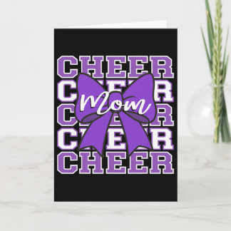 Voetbal Cheer Moeder Kampdag Paarse Boog Cheerlead Kaart