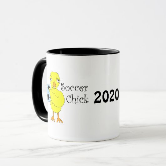 Voetbal Chick Tekst Mok (Voorkant links)