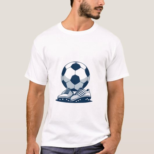 Voetbal Cleats en Bal T-shirt (Voorkant)