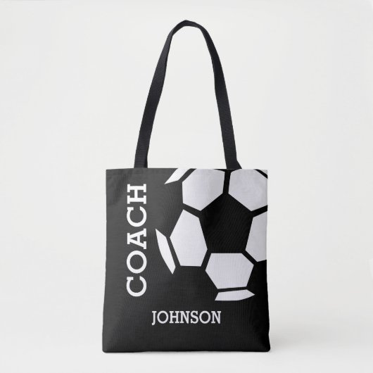 voetbal coach Aangepaste sport Modern Black Draagtas (Voorkant)