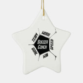 Voetbal coach Bedankt Grote Koel Keramisch Ornament (Rechts)