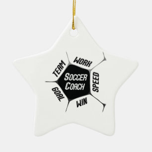 Voetbal coach Bedankt Grote Koel Keramisch Ornament