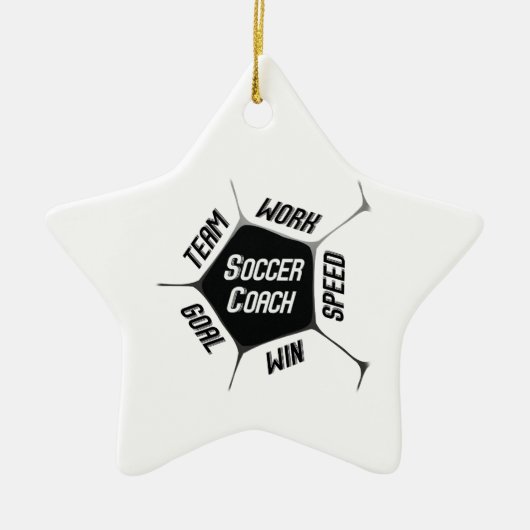 Voetbal coach Bedankt Grote Koel Keramisch Ornament (Voorkant)
