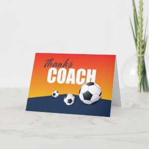 Voetbal coach bedankt voor blauw en Sinaasappel Kaart