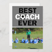 Voetbal coach Beste ooit Aangepaste Foto Hartelijk Bedankkaart (Voorkant / Achterkant)