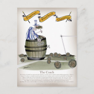 voetbal coach blauwe witte strepen briefkaart