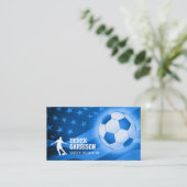 Voetbal | Coach Blue Visitekaartje (Staand voorkant)