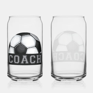 Voetbal coach glaswerk blikvorm glas