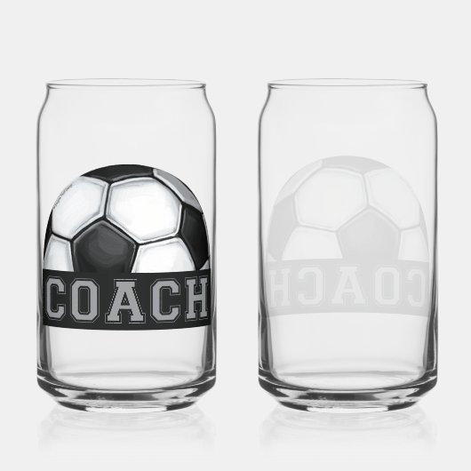 Voetbal coach glaswerk blikvorm glas (Voorkant)