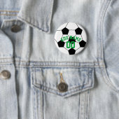 Voetbal Coach - Modern Drawing Name Number Ronde Button 5,7 Cm (In situ)