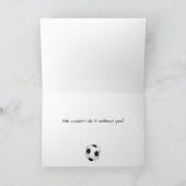 Voetbal coach moderne sport bedankkaart (Binnen)