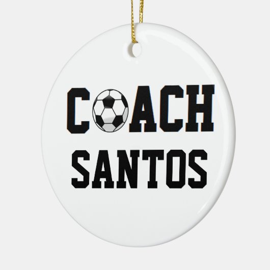 voetbal coach op maat keramisch ornament (Links)