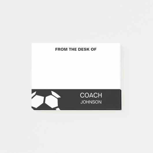 voetbal coach persoonlijke Trendy Modern Black Post-it® Notes (Voorkant)