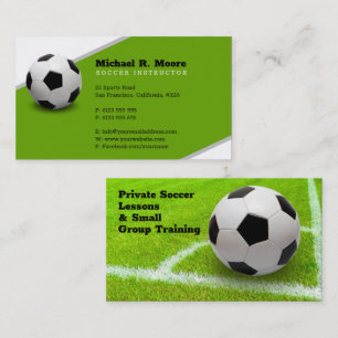 Voetbal coach Sport Gifts Green Visitekaartje