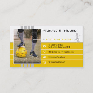 voetbal coach Sport Gifts Yellow Visitekaartje