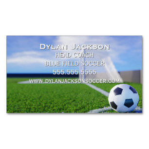 Voetbal coach sportstadion foto magnetisch visitekaartje