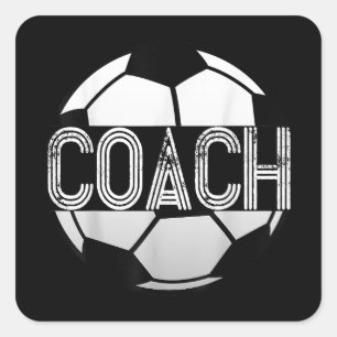 Voetbal coach T-shirt Geweldige sport coaching Vierkante Sticker