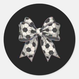 Voetbal Coquette Bow Voetbal Moeder Moederdag Voet Ronde Sticker