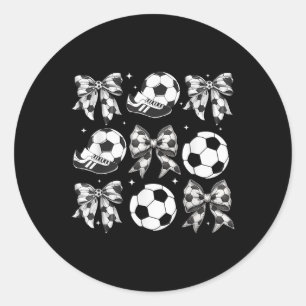 Voetbal Coquette Bow Vrouwen Meisjes Voetbal Spel  Ronde Sticker