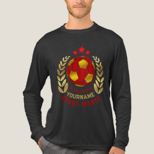 Voetbal Crest Ontwerp Tri-Blend Shirt