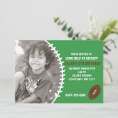 Voetbal Cute Verjaardagsfeestje FOTO Uitnodiging (Staand voorkant)